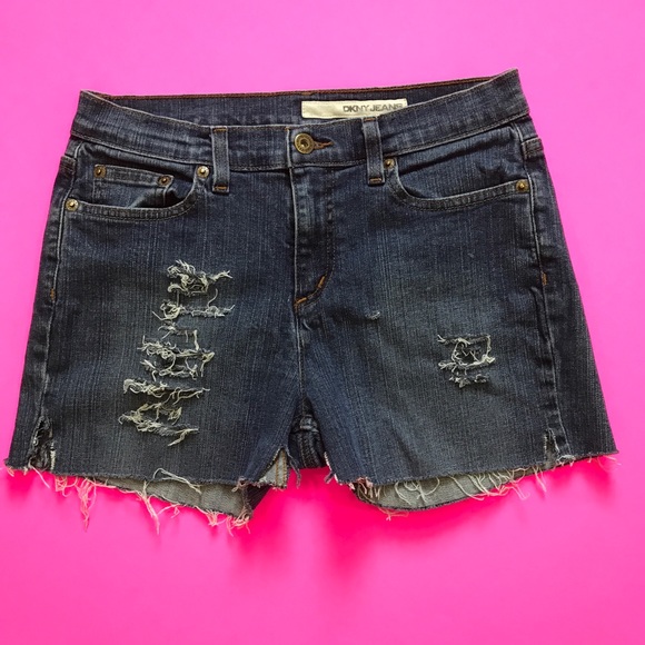 DKNY Pants - DKNY Distressed Jean Shorts